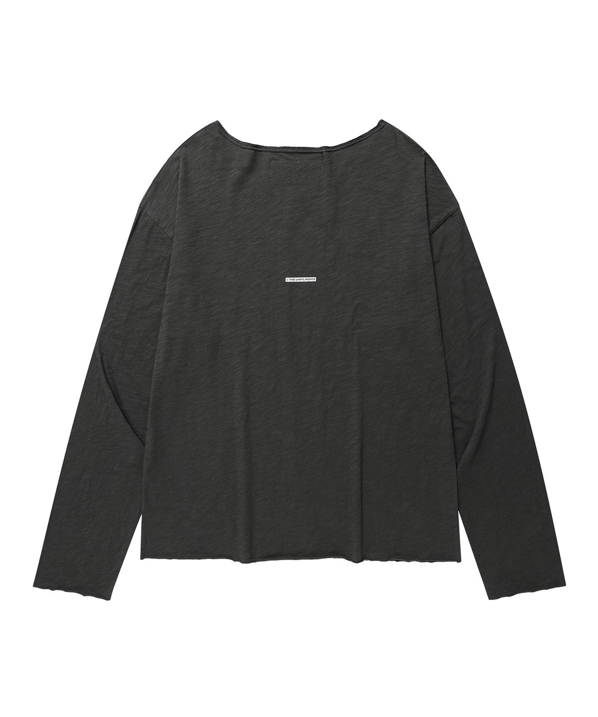 더바이닐하우스(THEVINYLHOUSE) VINYL ARC LOGO SLUB LS TEE CHARCOAL
