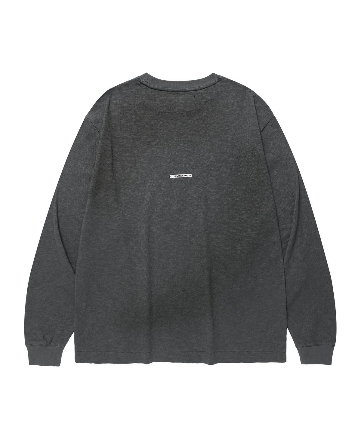 더바이닐하우스(THEVINYLHOUSE) FINGERPRINT SLUB LS TEE CHARCOAL