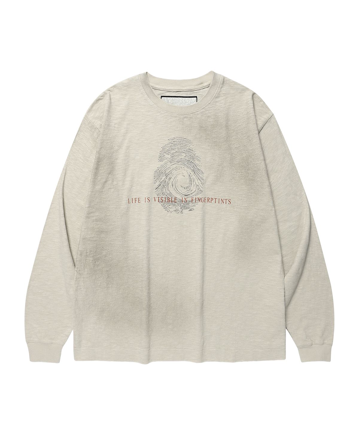 더바이닐하우스(THEVINYLHOUSE) FINGERPRINT SLUB LS TEE BEIGE