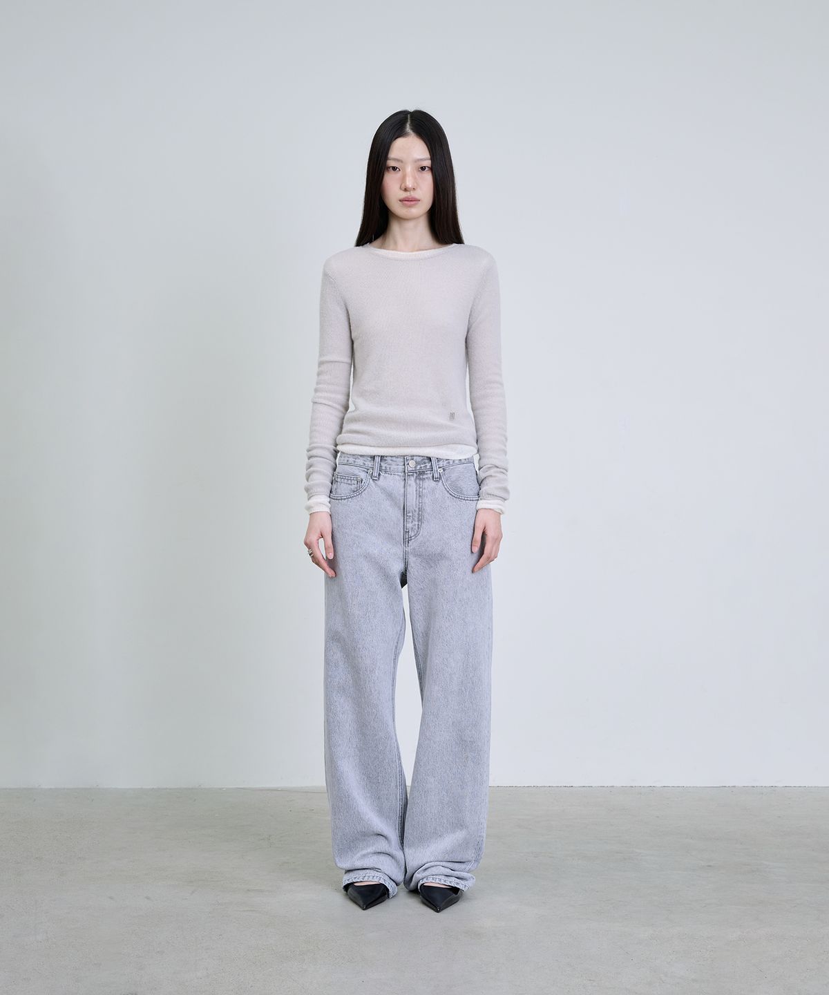 더애틋(THE AÉTUT) Alpaca Wool Sheer Boatneck Pullover_Light Grey