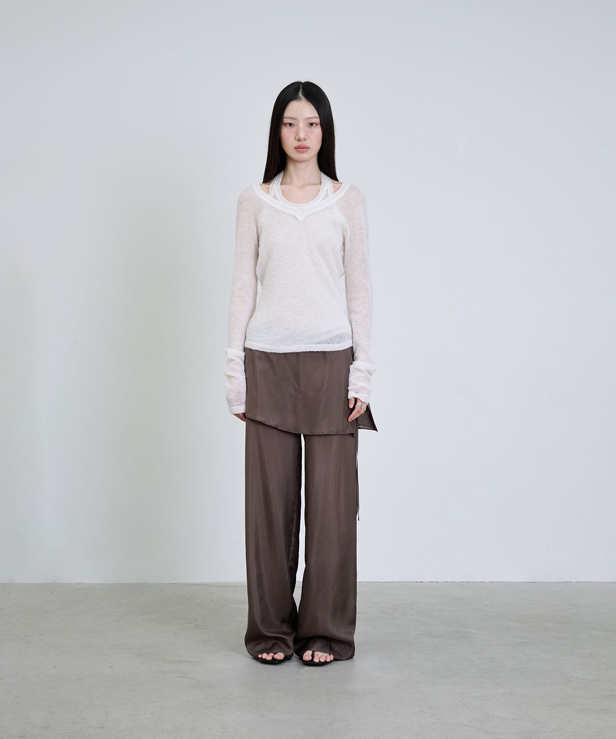 더애틋(THE AÉTUT) Mohair Wool Sheer Layered Knit Set_Ivory