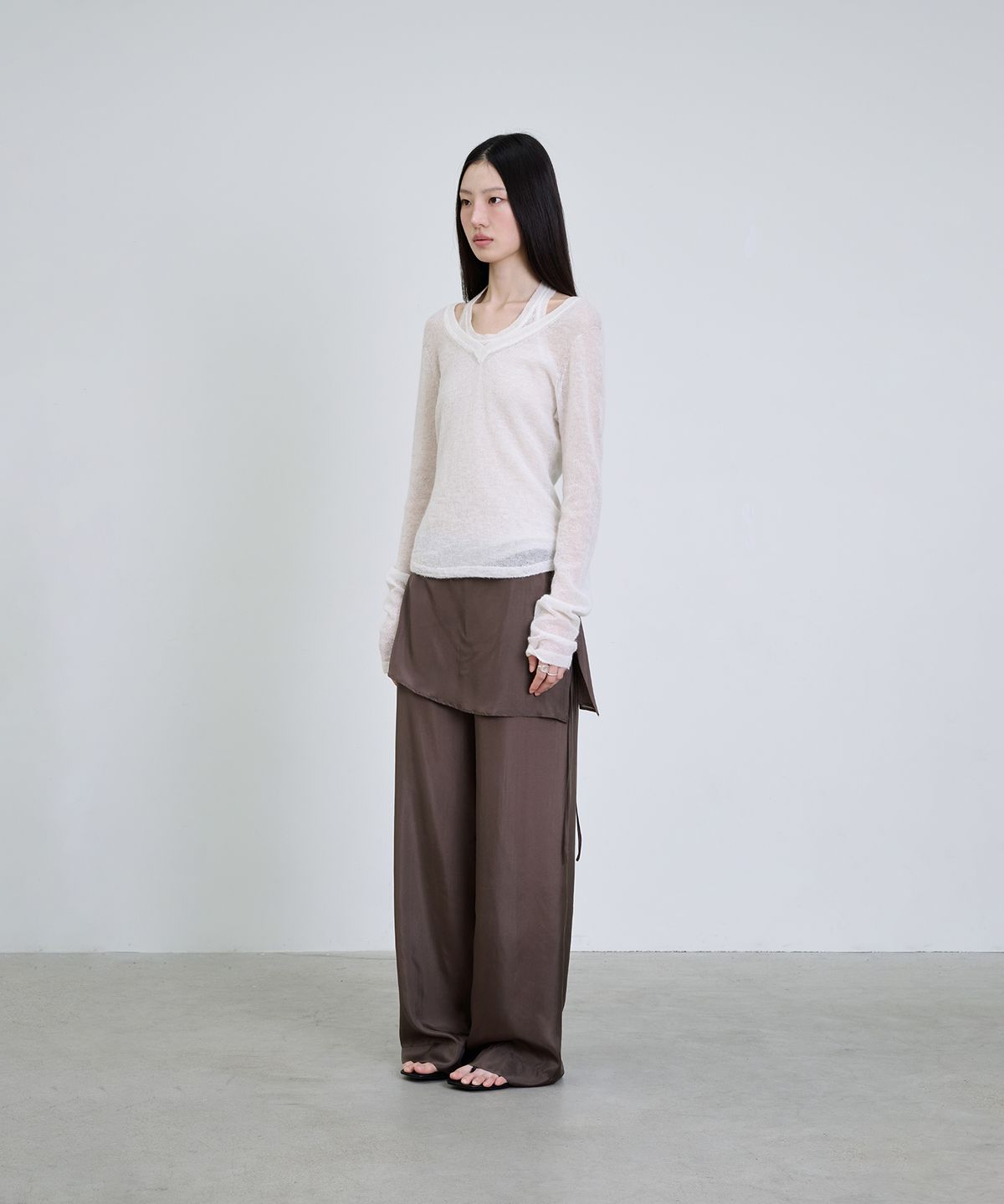 더애틋(THE AÉTUT) Mohair Wool Sheer Layered Knit Set_Ivory