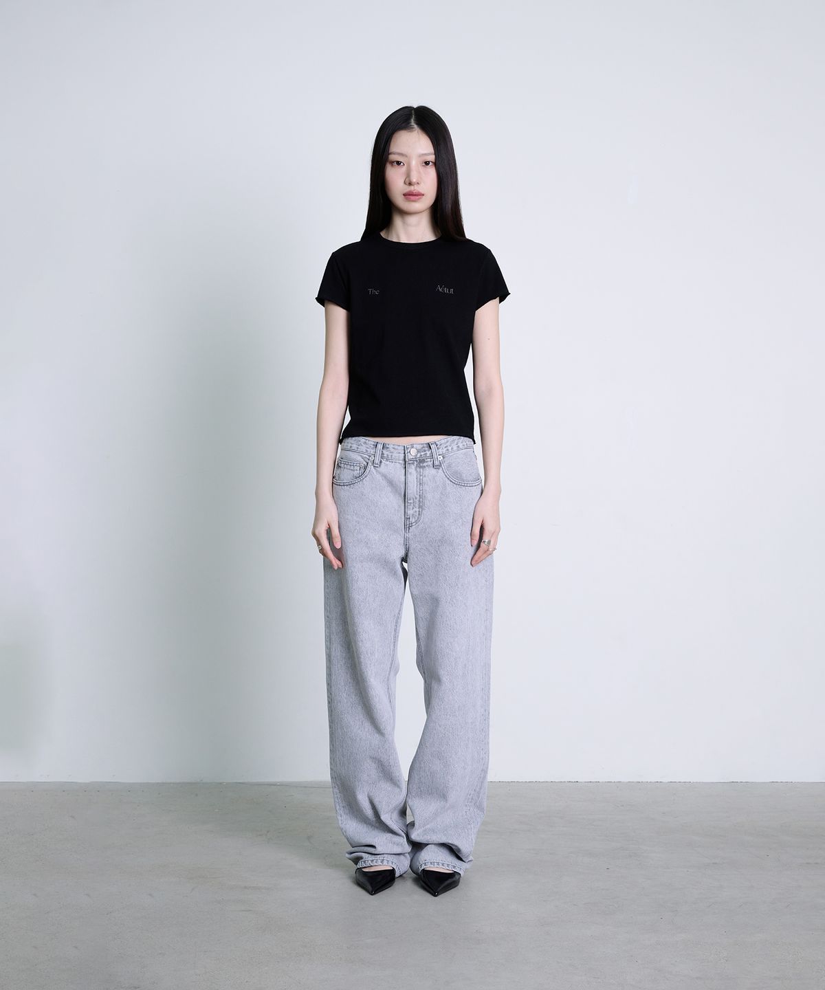 더애틋(THE AÉTUT) Raw Edge Cotton Logo T-Shirt_Black
