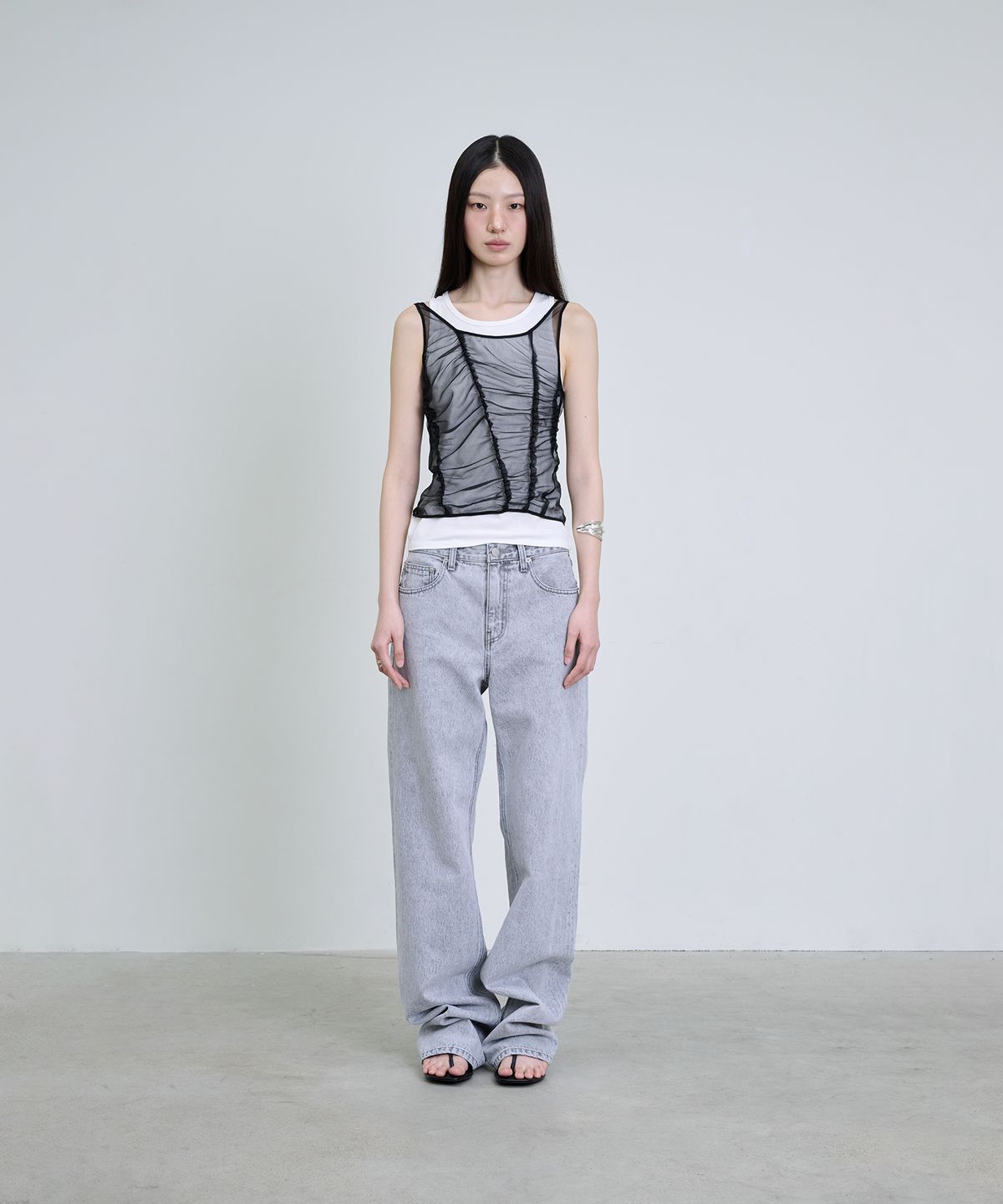 더애틋(THE AÉTUT) Layered Sheer Sleeveless Set_Black