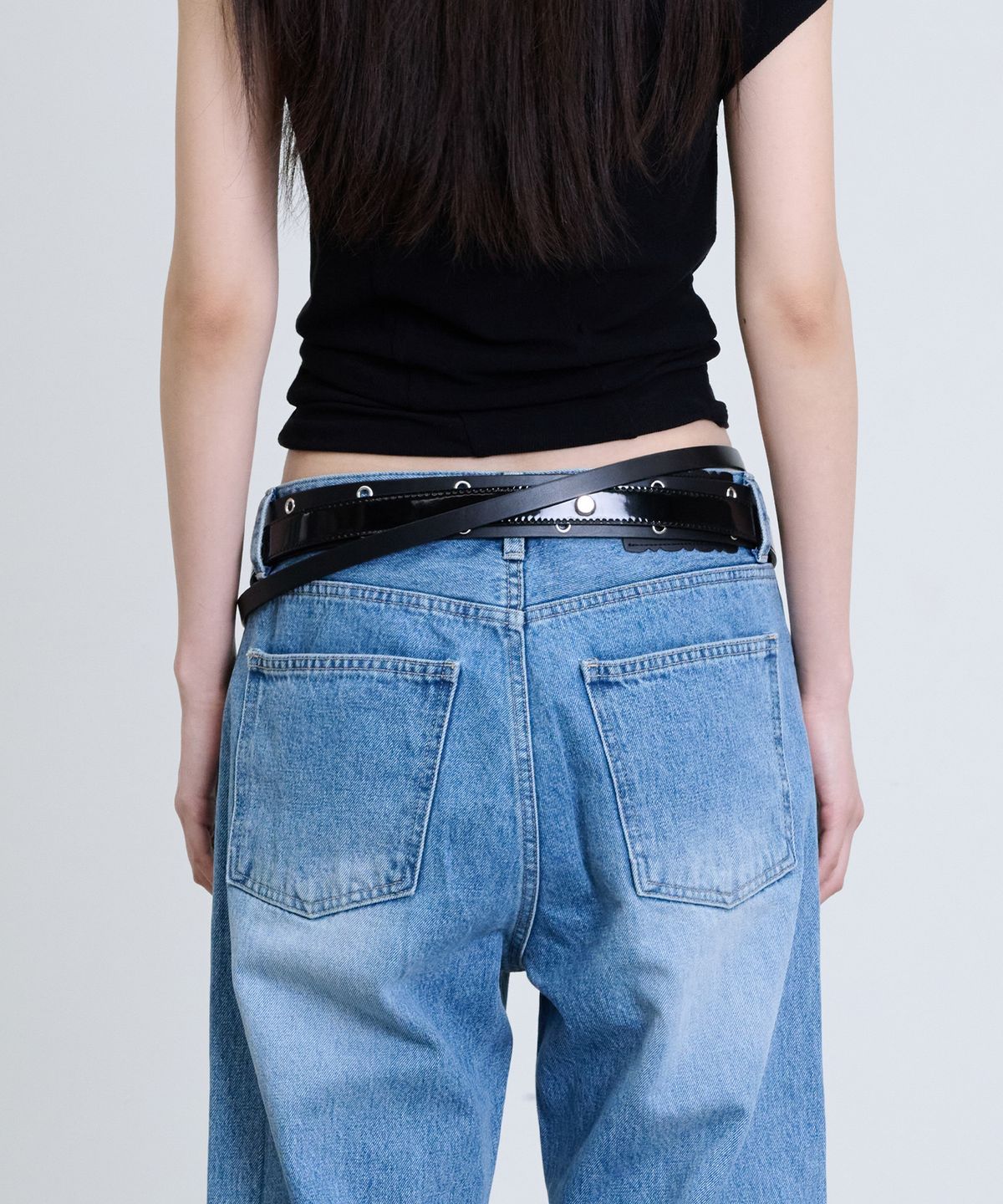 더애틋(THE AÉTUT) Layered Leather Belt Set_Black