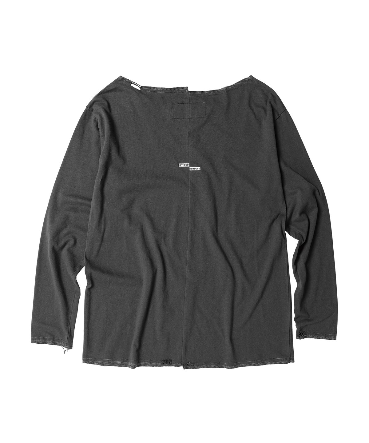 더바이닐하우스(THEVINYLHOUSE) RAW CUT OVER LS TEE (W) CHARCOAL