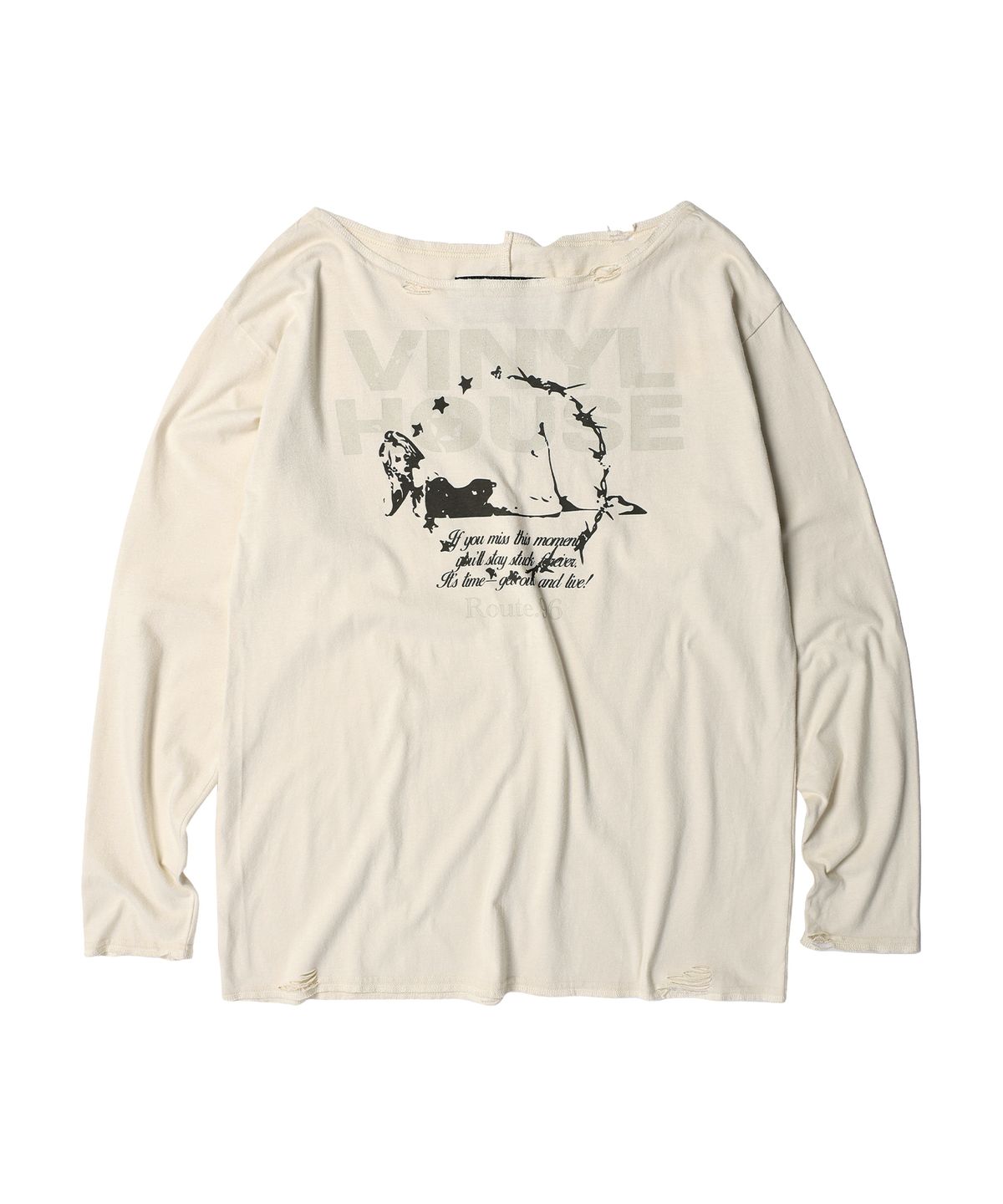 더바이닐하우스(THEVINYLHOUSE) RAW CUT OVER LS TEE (W) CREAM