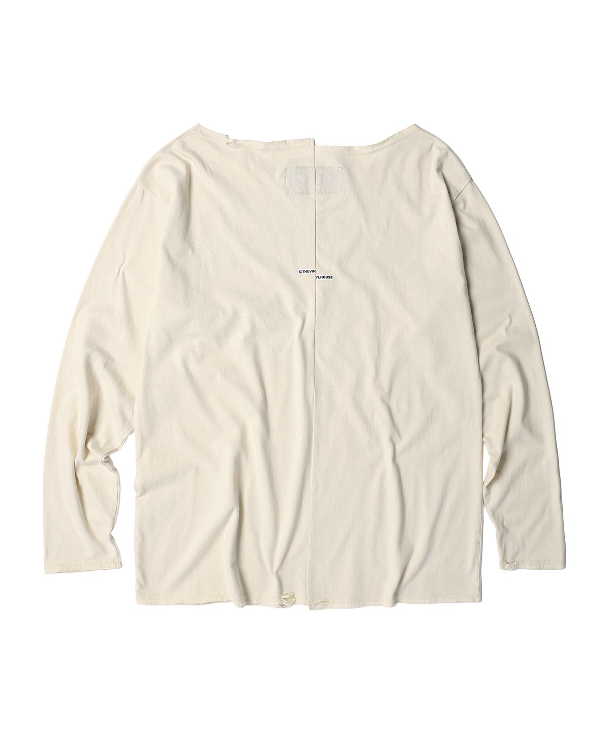 더바이닐하우스(THEVINYLHOUSE) RAW CUT OVER LS TEE (W) CREAM