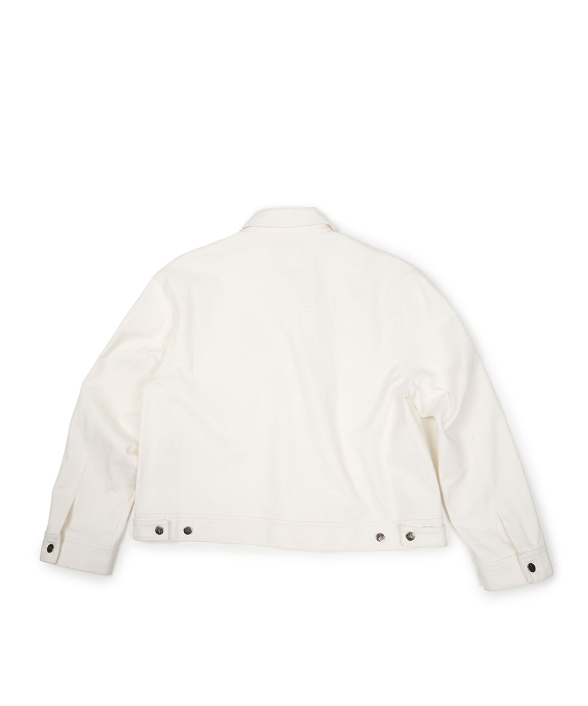 이티씨이(ETCE) (BASE) CROP DOUBLE FLAP TRUCKER (WHITE)