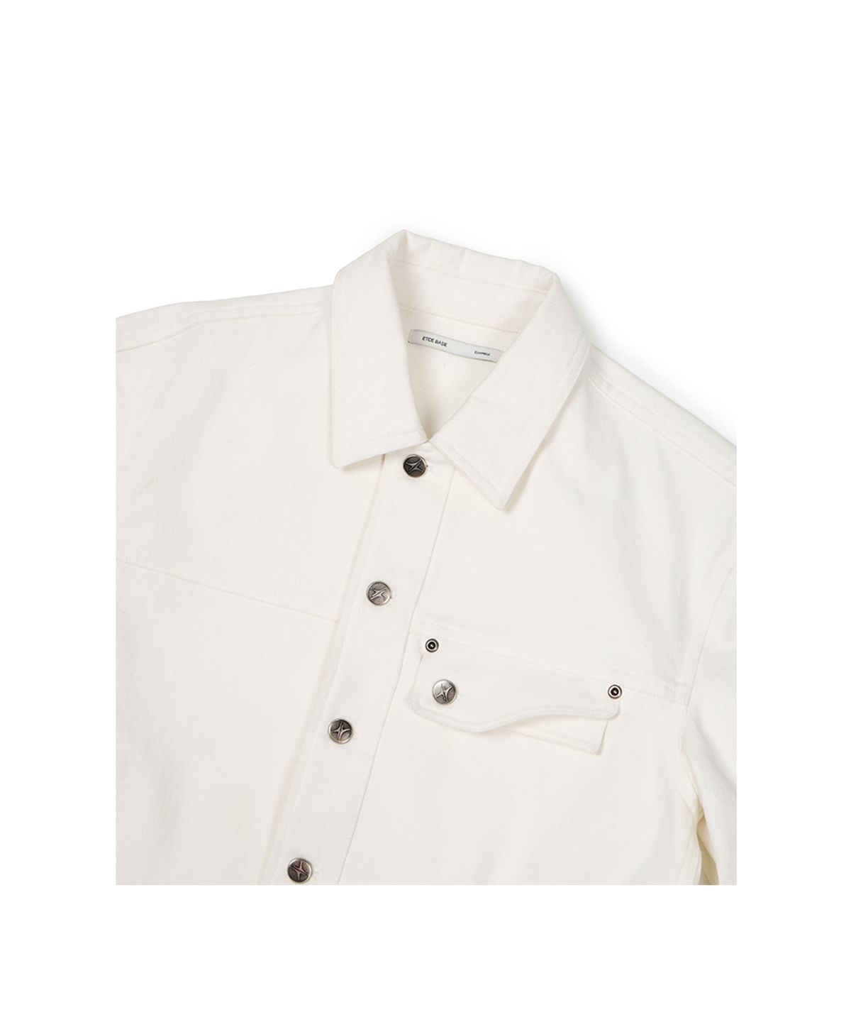 이티씨이(ETCE) (BASE) CROP DOUBLE FLAP TRUCKER (WHITE)