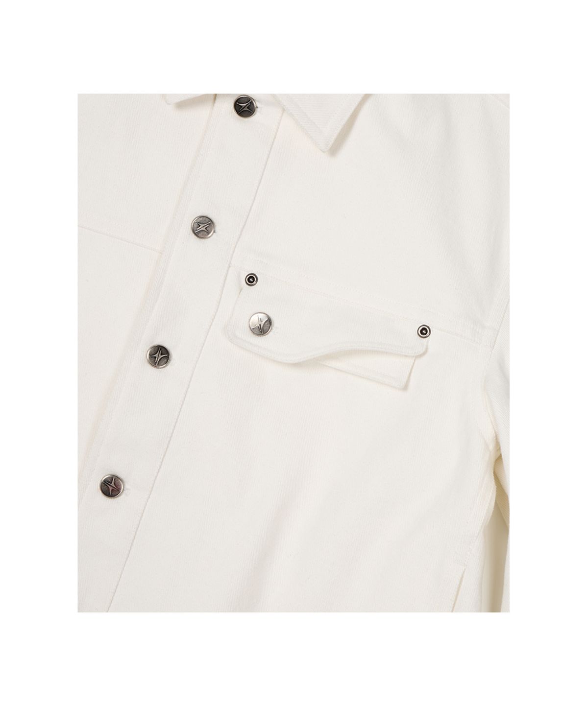 이티씨이(ETCE) (BASE) CROP DOUBLE FLAP TRUCKER (WHITE)