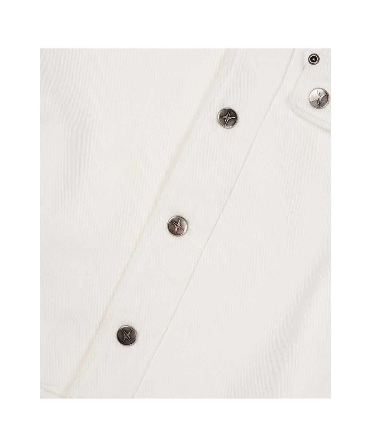 이티씨이(ETCE) (BASE) CROP DOUBLE FLAP TRUCKER (WHITE)