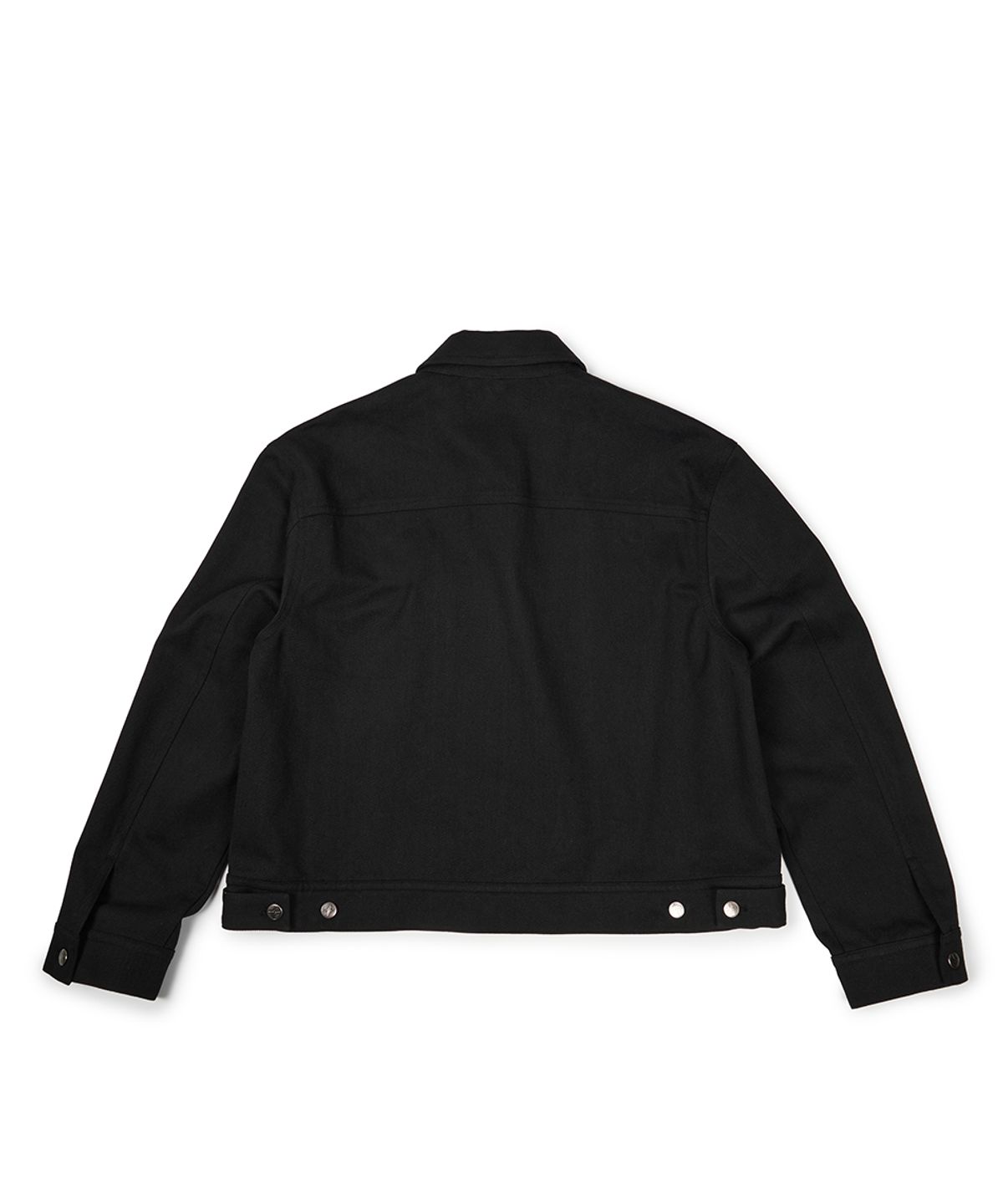 이티씨이(ETCE) (BASE) CROP DOUBLE FLAP TRUCKER (BLACK)