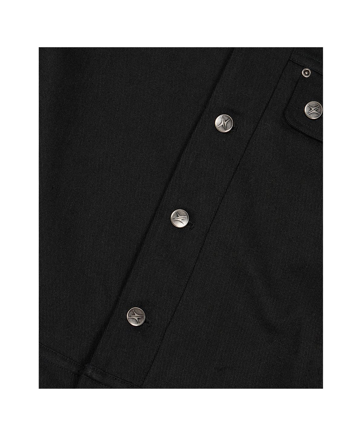 이티씨이(ETCE) (BASE) CROP DOUBLE FLAP TRUCKER (BLACK)