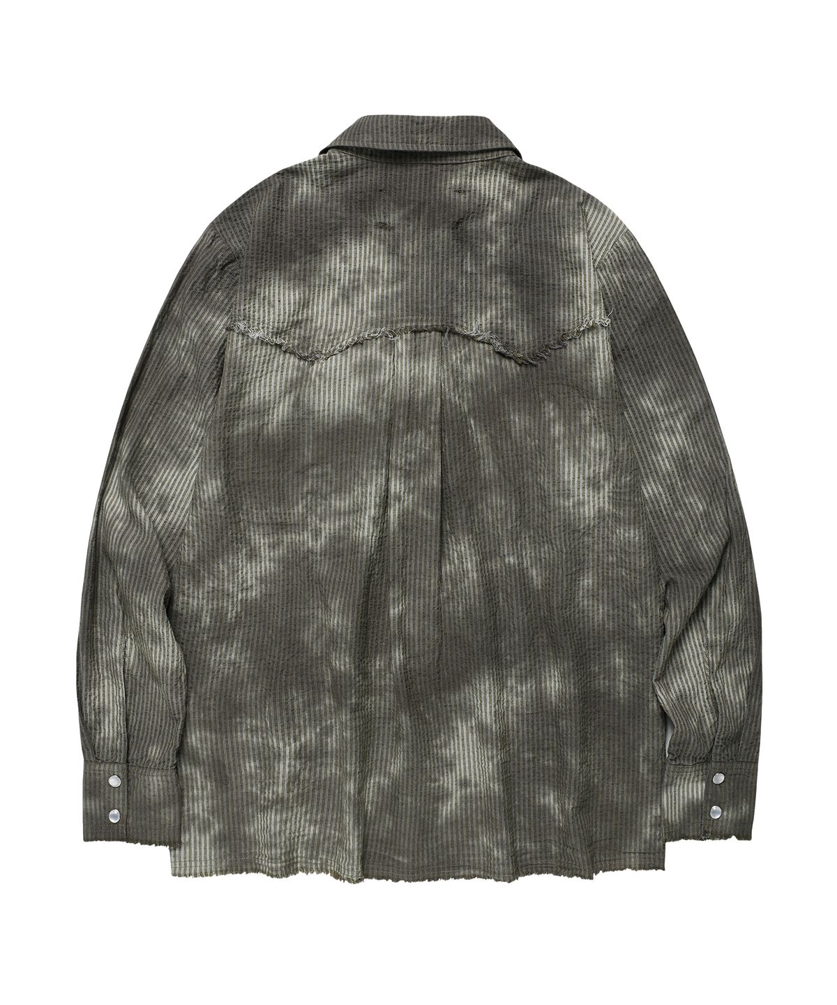 더바이닐하우스(THEVINYLHOUSE) RAW WASHED VERTICAL SHIRTS KHAKI