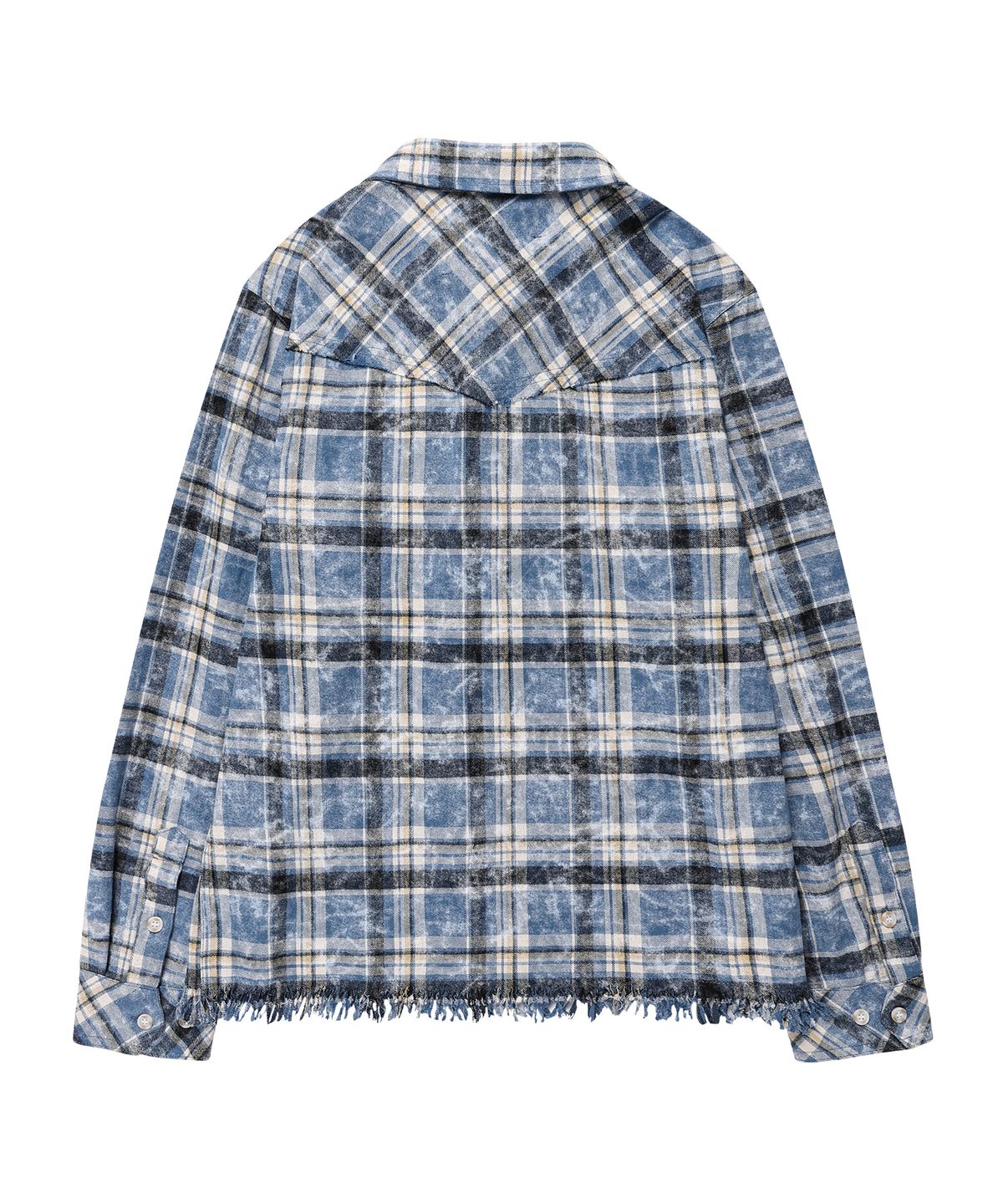 더바이닐하우스(THEVINYLHOUSE) RAW CUT SHIRT JACKET BLUE