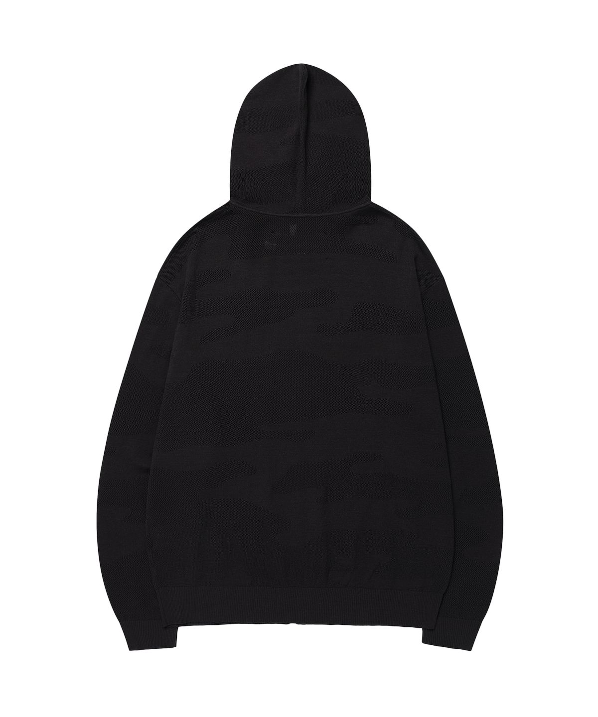 더바이닐하우스(THEVINYLHOUSE) GHOST CAMO KNIT HOODIE ZIP-UP BLACK