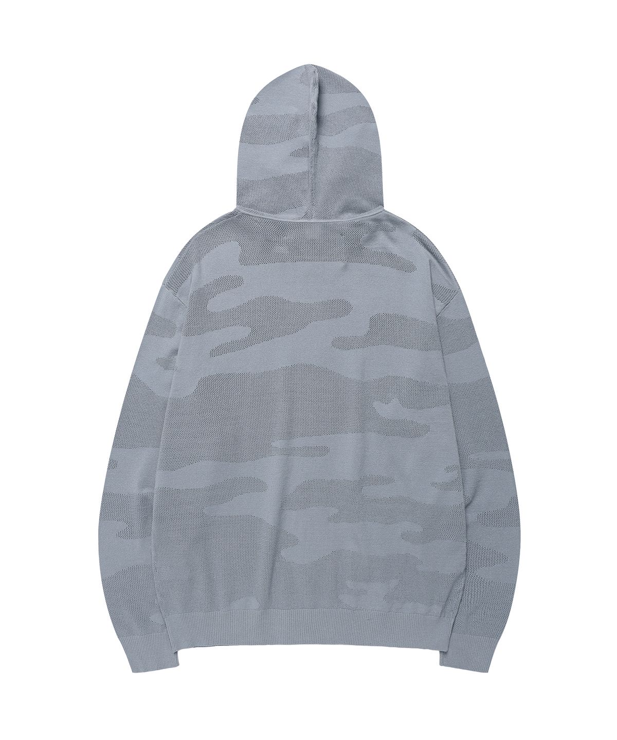더바이닐하우스(THEVINYLHOUSE) GHOST CAMO KNIT HOODIE ZIP-UP BLUE