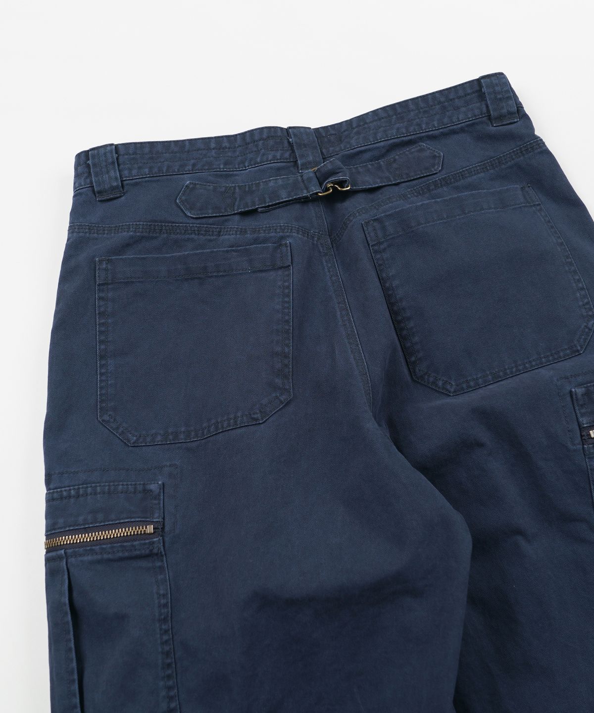 프리즘웍스(FRIZMWORKS) WASHED COTTON ZIP CARGO PANTS _ NAVY