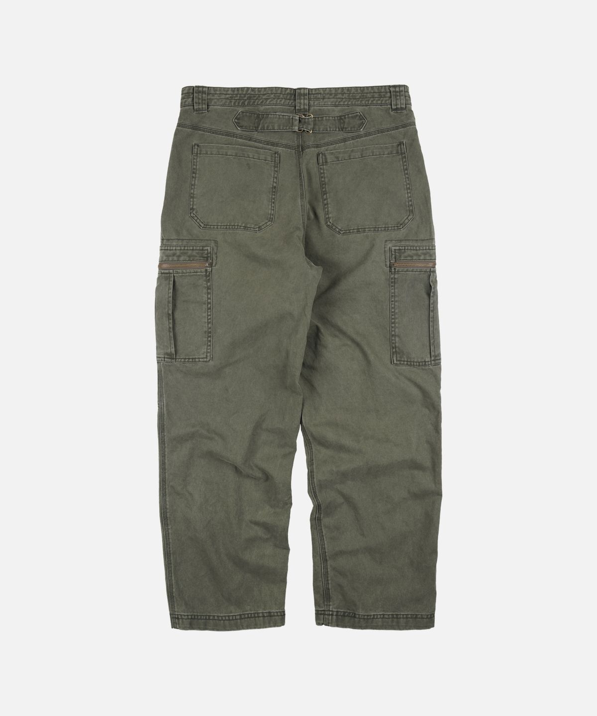 프리즘웍스(FRIZMWORKS) WASHED COTTON ZIP CARGO PANTS _ OLIVE