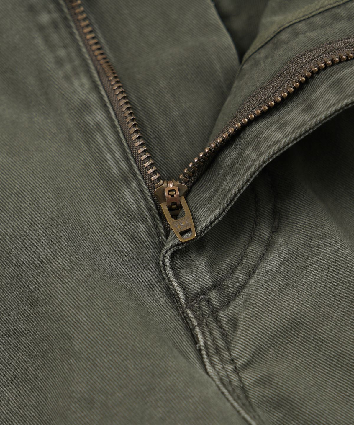 프리즘웍스(FRIZMWORKS) WASHED COTTON ZIP CARGO PANTS _ OLIVE