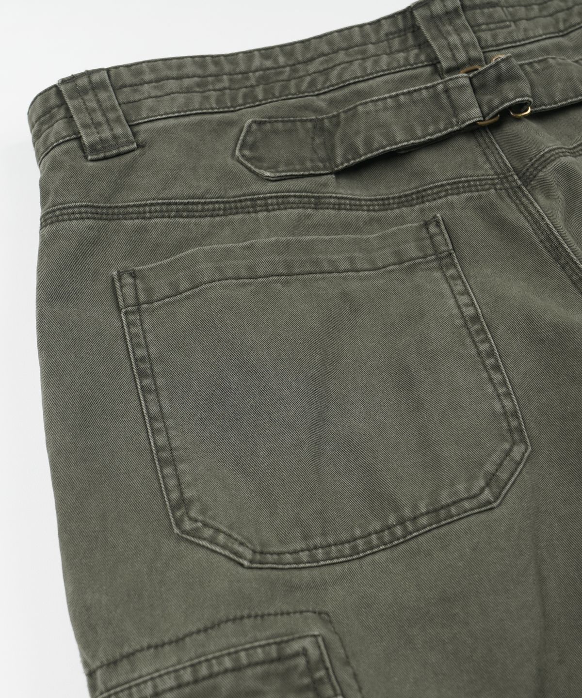 프리즘웍스(FRIZMWORKS) WASHED COTTON ZIP CARGO PANTS _ OLIVE