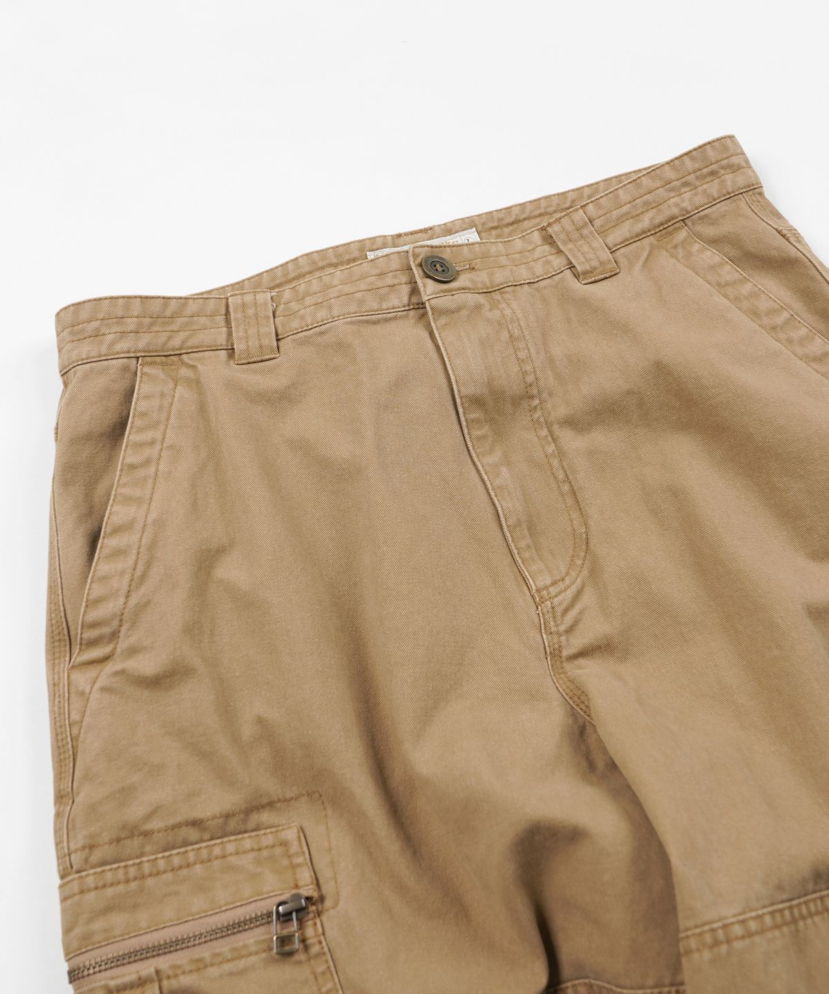 프리즘웍스(FRIZMWORKS) WASHED COTTON ZIP CARGO PANTS _ BEIGE