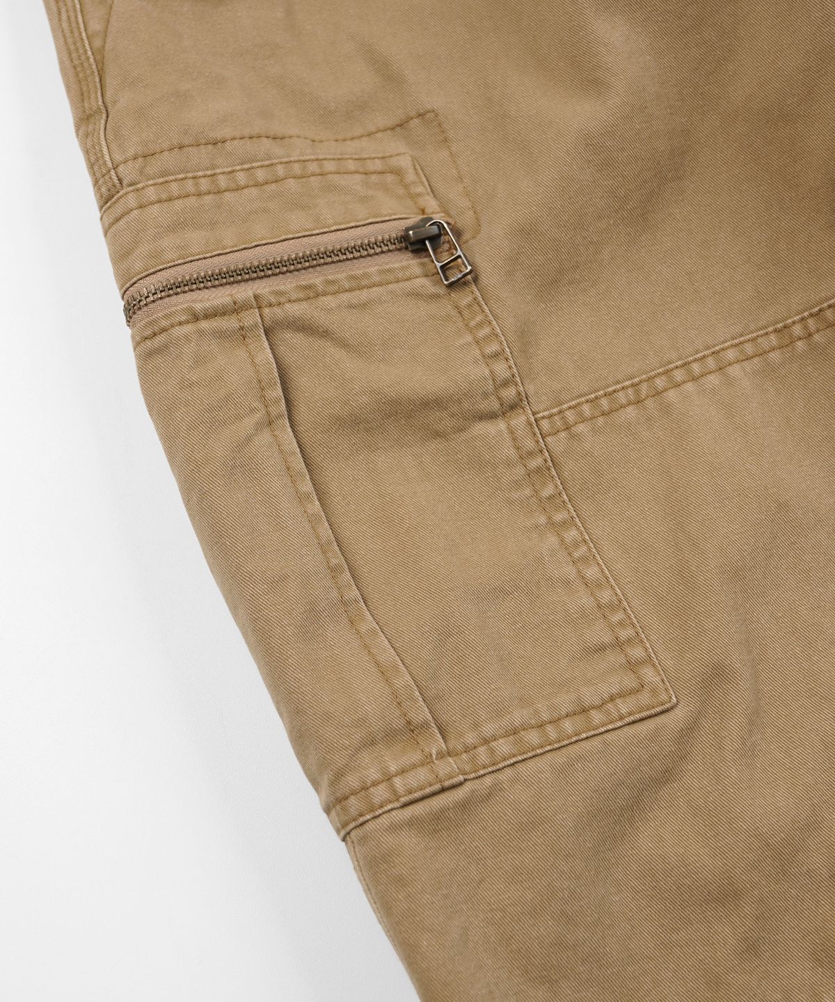 프리즘웍스(FRIZMWORKS) WASHED COTTON ZIP CARGO PANTS _ BEIGE