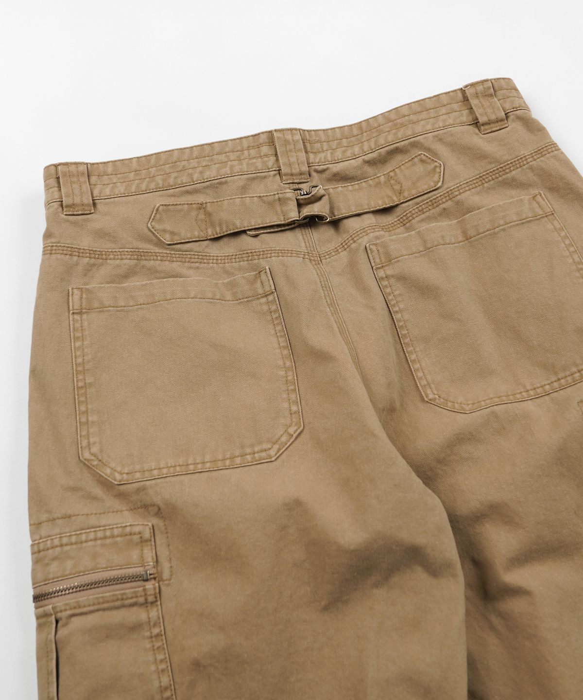 프리즘웍스(FRIZMWORKS) WASHED COTTON ZIP CARGO PANTS _ BEIGE