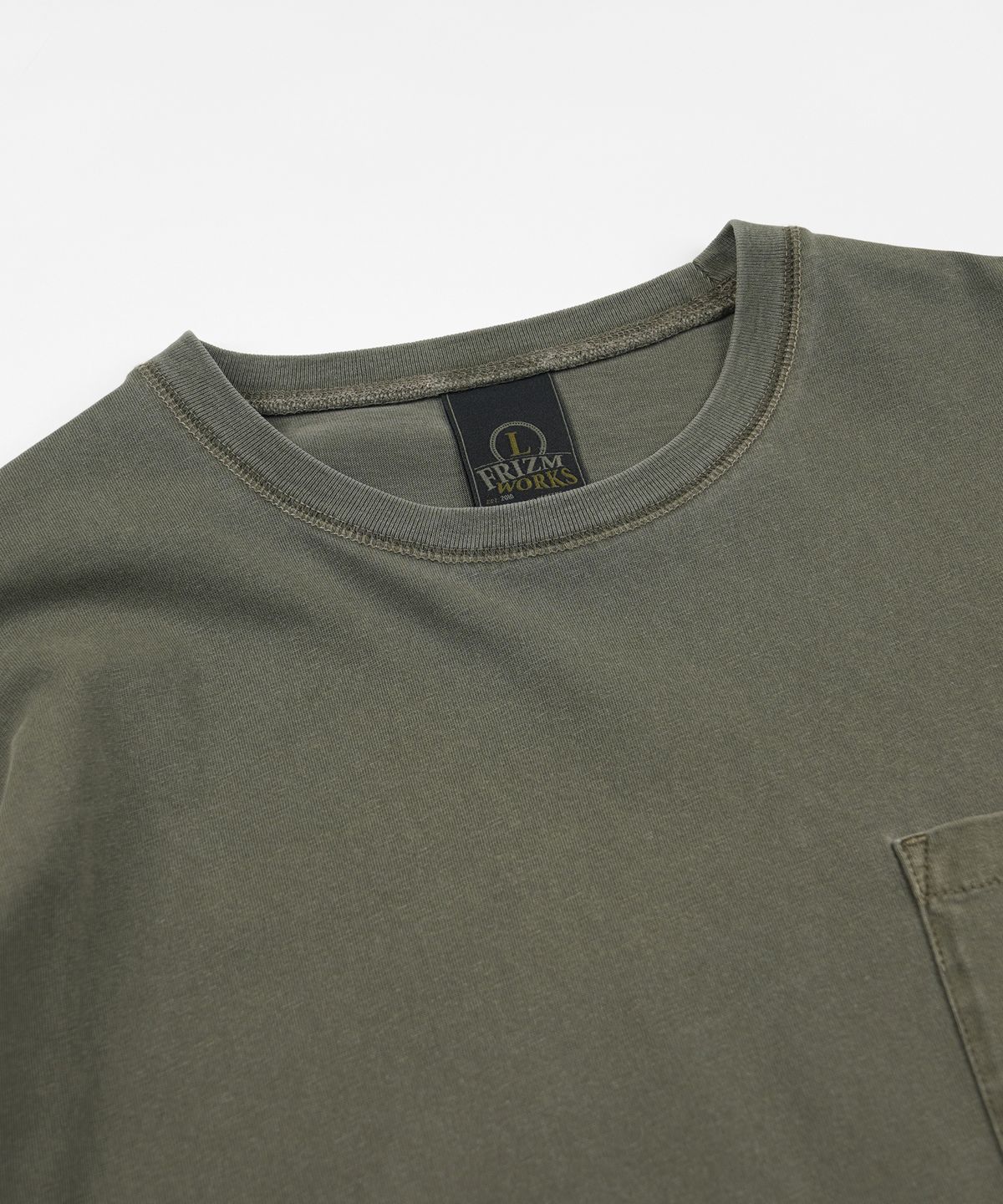 프리즘웍스(FRIZMWORKS) PIGMENT POCKET LONG SLEEVE TEE _ OLIVE