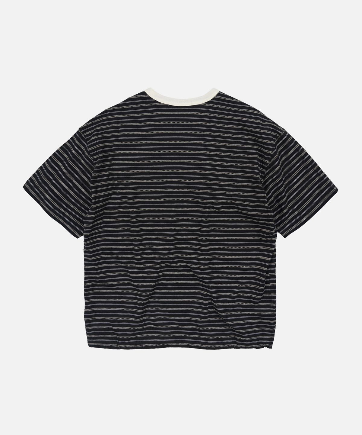 프리즘웍스(FRIZMWORKS) JACQUARD STRIPE HALF TEE _ BLACK