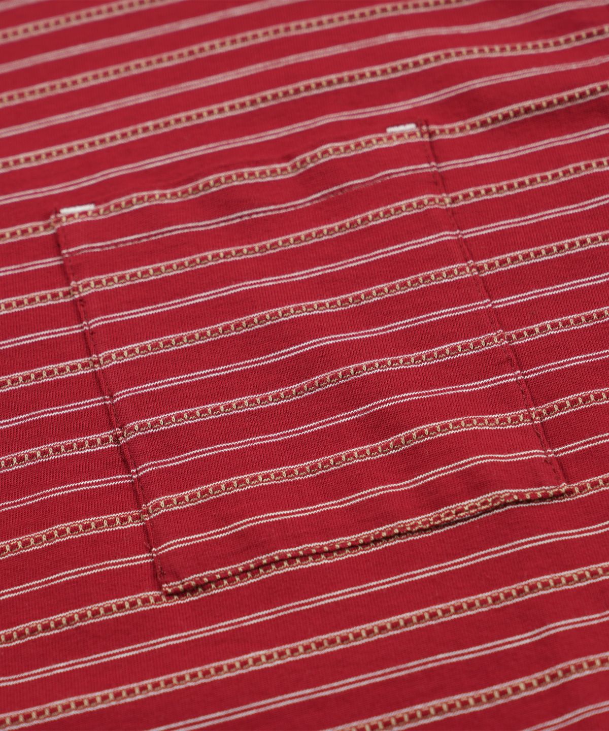 프리즘웍스(FRIZMWORKS) JACQUARD STRIPE HALF TEE _ BURGUNDY