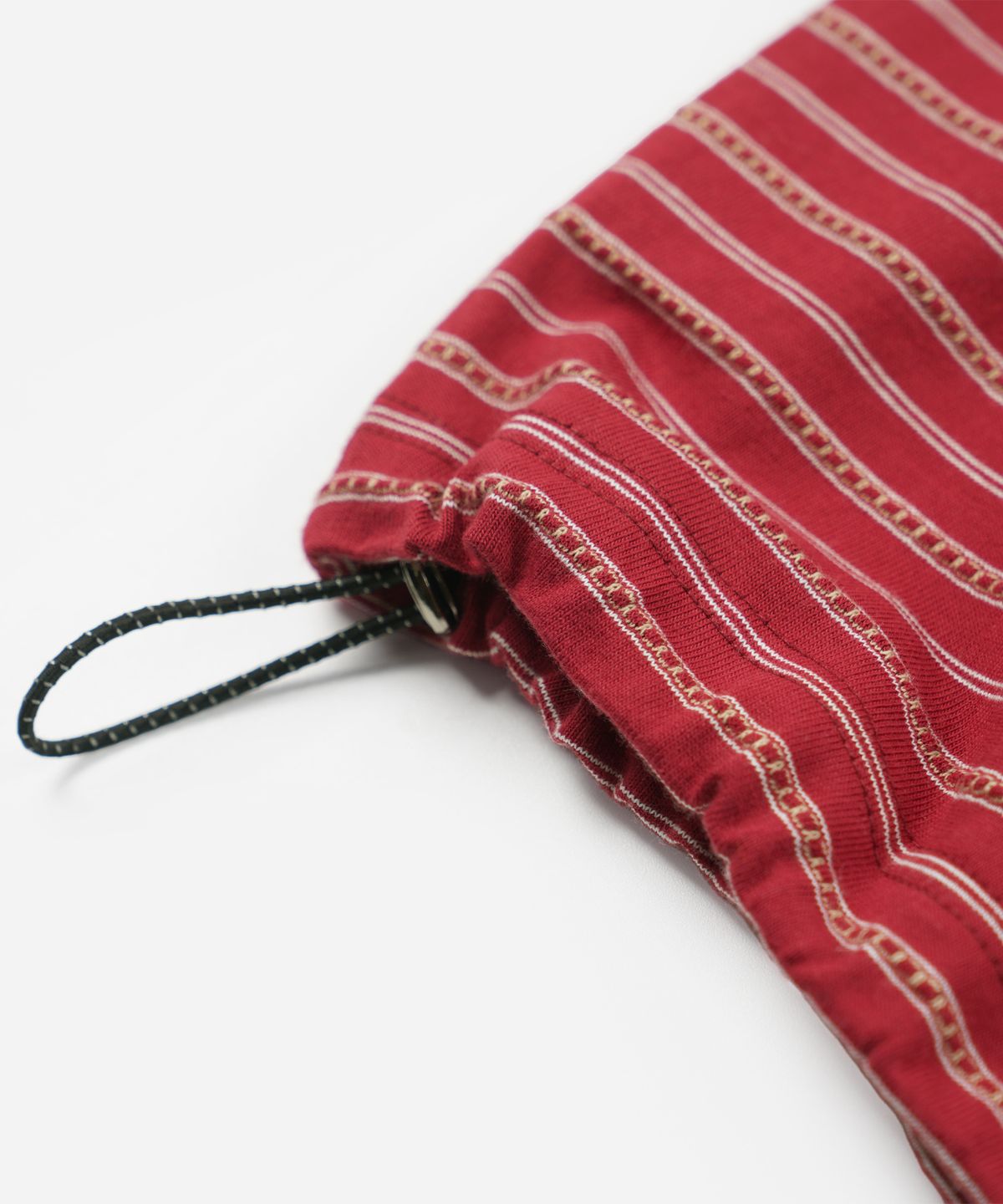 프리즘웍스(FRIZMWORKS) JACQUARD STRIPE HALF TEE _ BURGUNDY