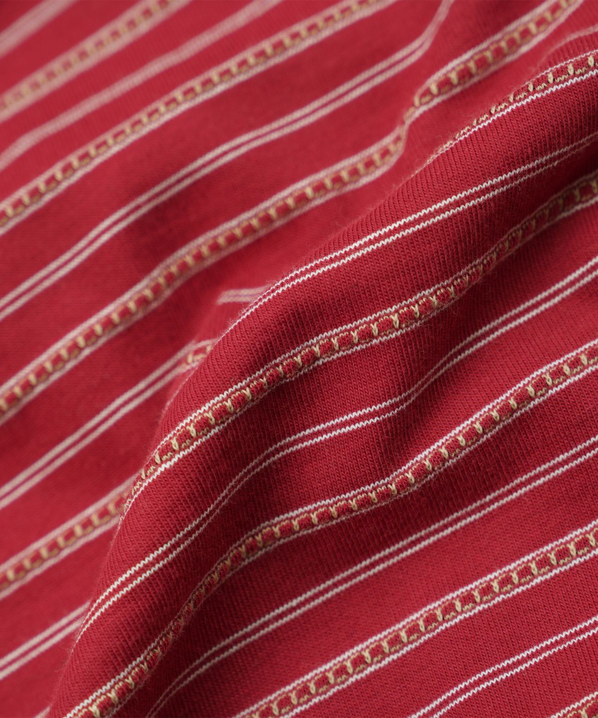 프리즘웍스(FRIZMWORKS) JACQUARD STRIPE HALF TEE _ BURGUNDY