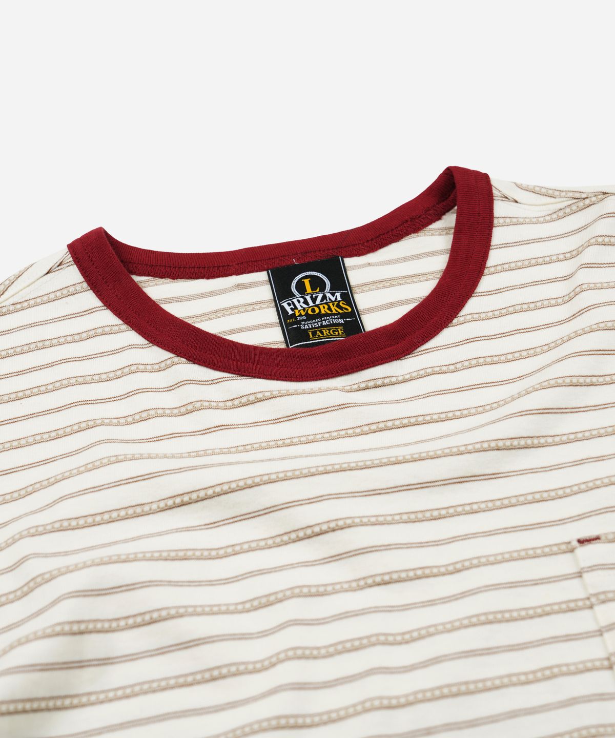 프리즘웍스(FRIZMWORKS) JACQUARD STRIPE HALF TEE _ CREAM