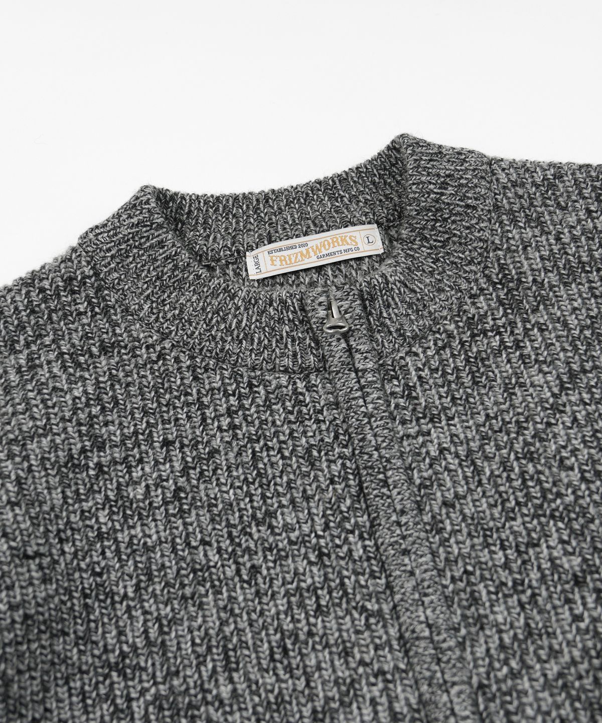 프리즘웍스(FRIZMWORKS) TWEED WOOL ZIP UP CARDIGAN _ CHARCOAL