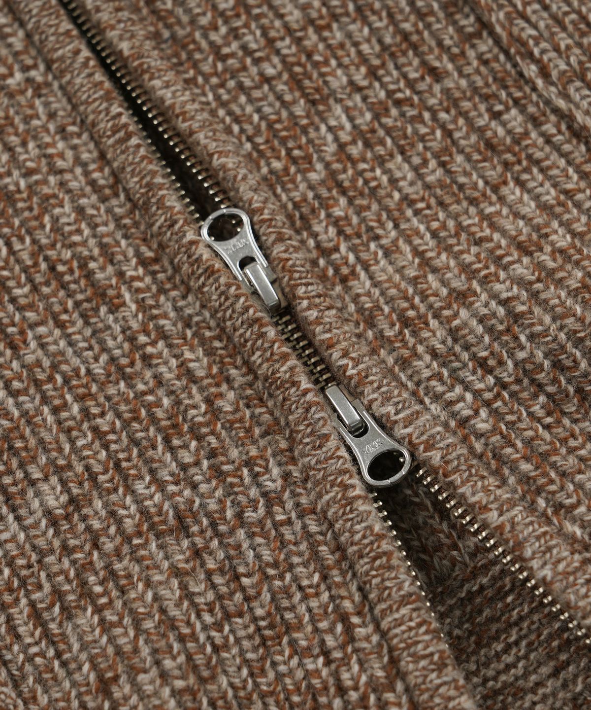 프리즘웍스(FRIZMWORKS) TWEED WOOL ZIP UP CARDIGAN _ BROWN