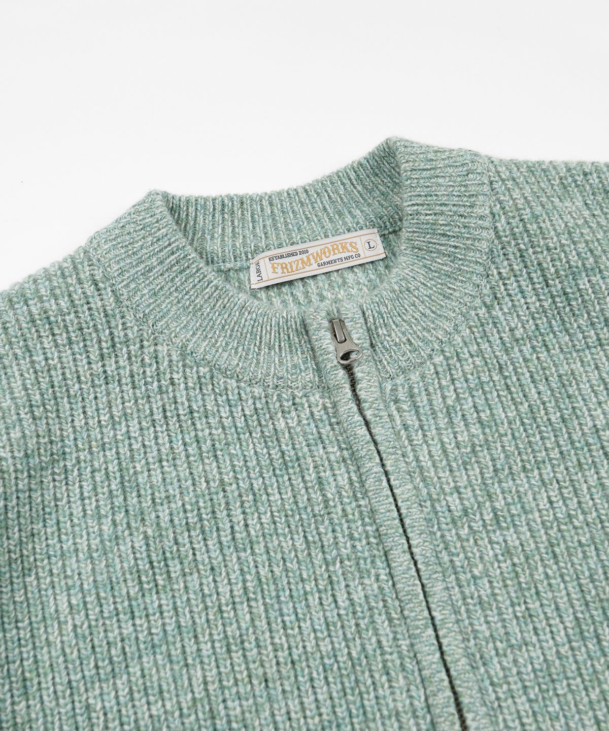 프리즘웍스(FRIZMWORKS) TWEED WOOL ZIP UP CARDIGAN _ MINT