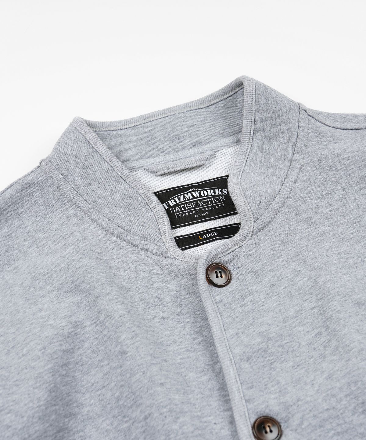 프리즘웍스(FRIZMWORKS) VARSITY SWEAT CARDIGAN _ GRAY