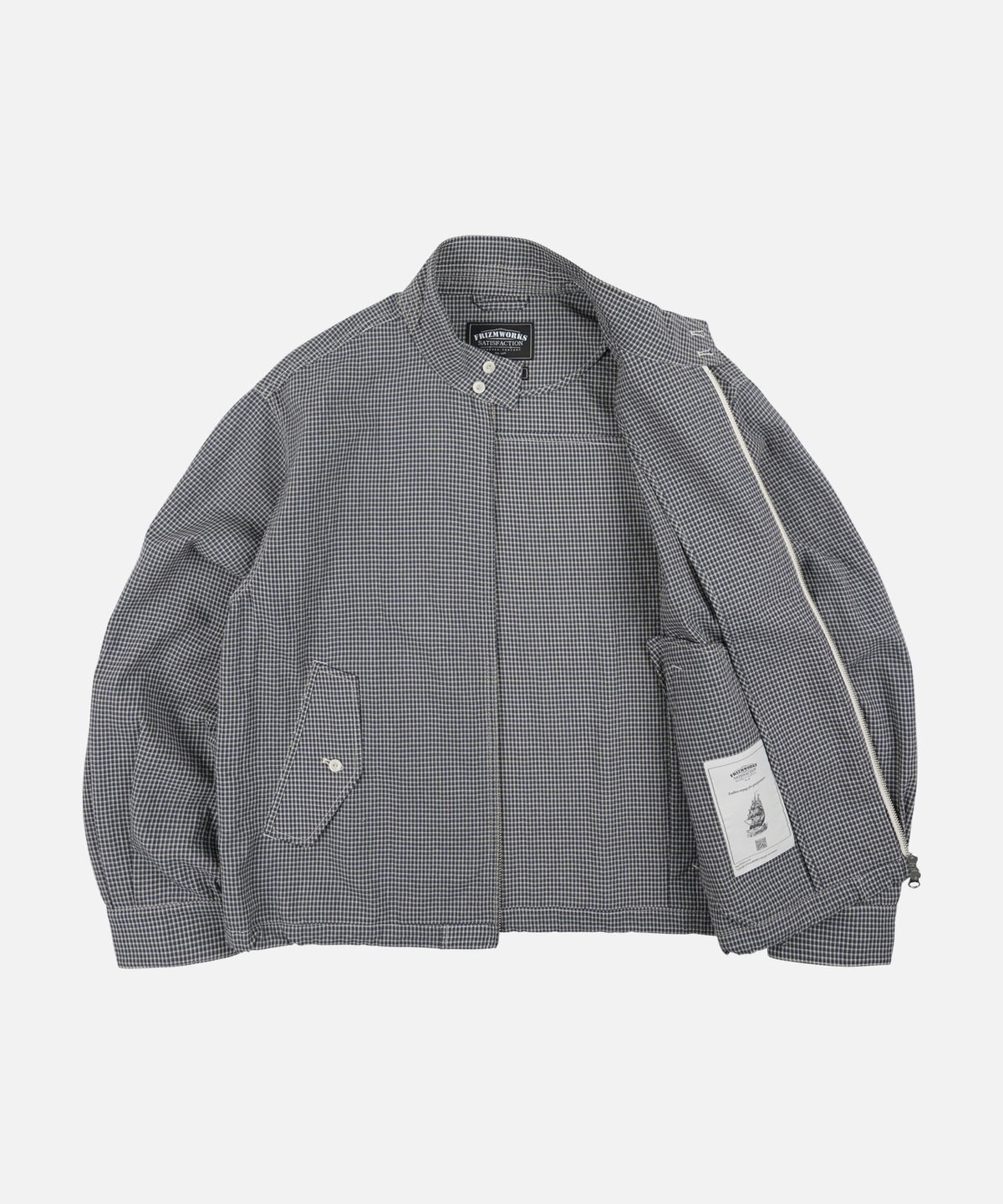프리즘웍스(FRIZMWORKS) CHECK BUDDY HARRINGTON JACKET _ SEA BLUE
