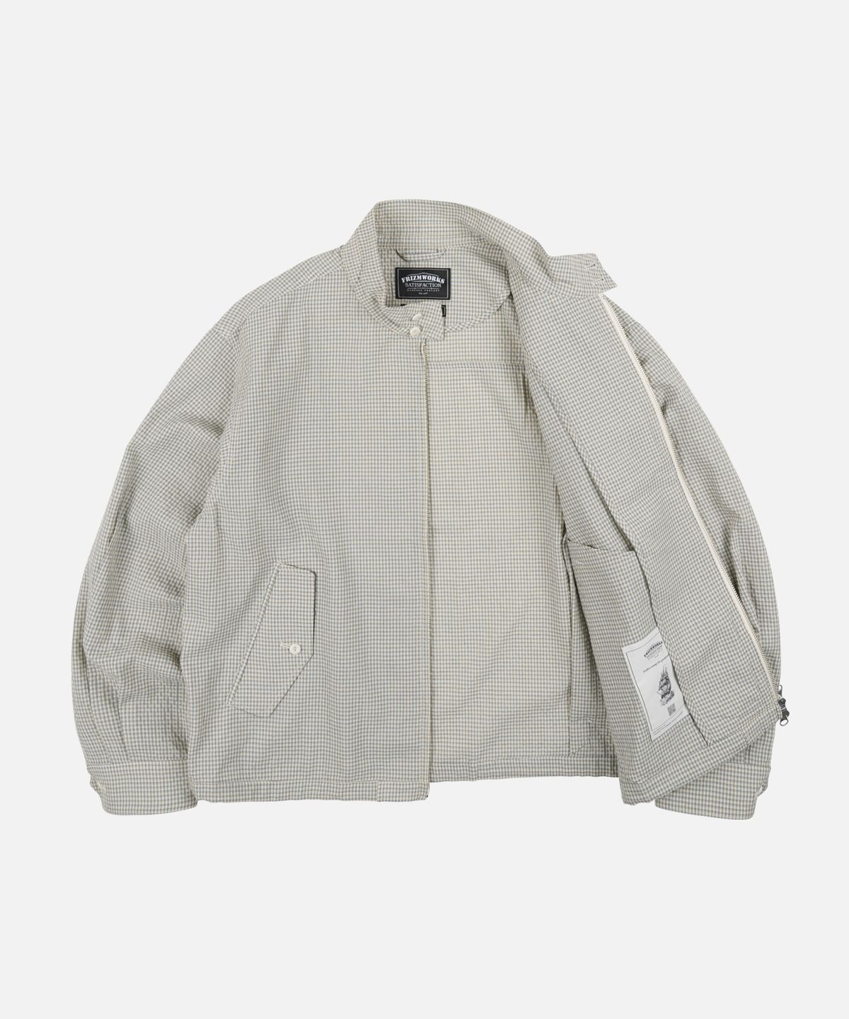 프리즘웍스(FRIZMWORKS) CHECK BUDDY HARRINGTON JACKET _ SKY BLUE