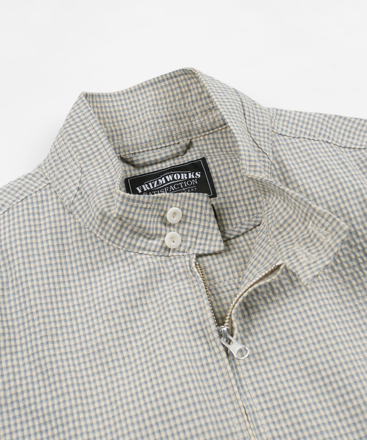 프리즘웍스(FRIZMWORKS) CHECK BUDDY HARRINGTON JACKET _ SKY BLUE