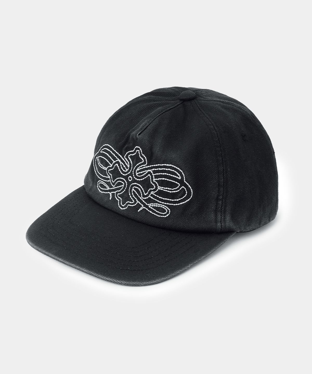 메종미네드(MAISON MINED) CELTIC CROSS WASHED TRUCKER CAP BLACK