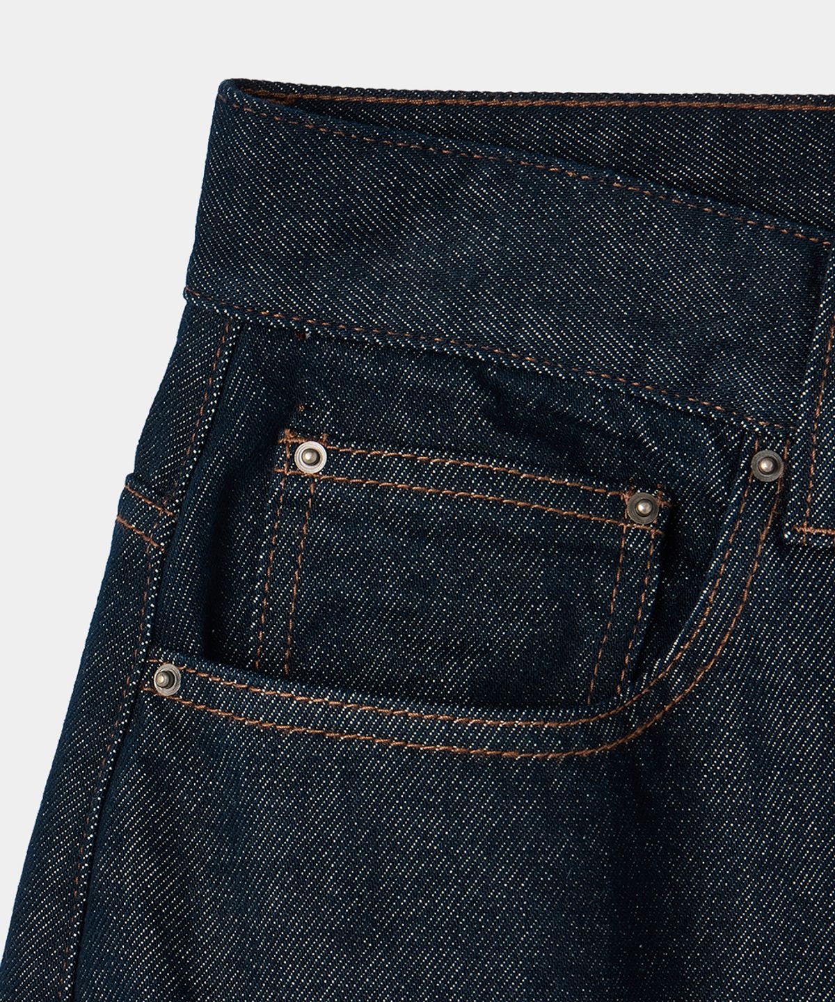 메종미네드(MAISON MINED) BACK-POINT DENIM PANTS INDIGO