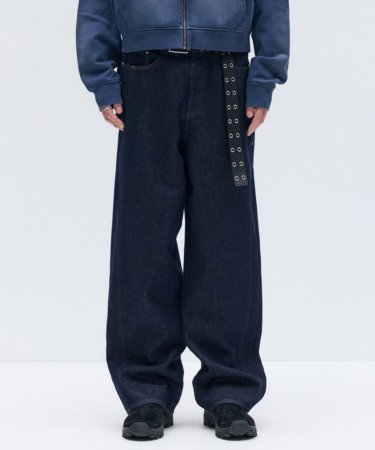 메종미네드(MAISON MINED) LOW BAGGY PANTS INDIGO