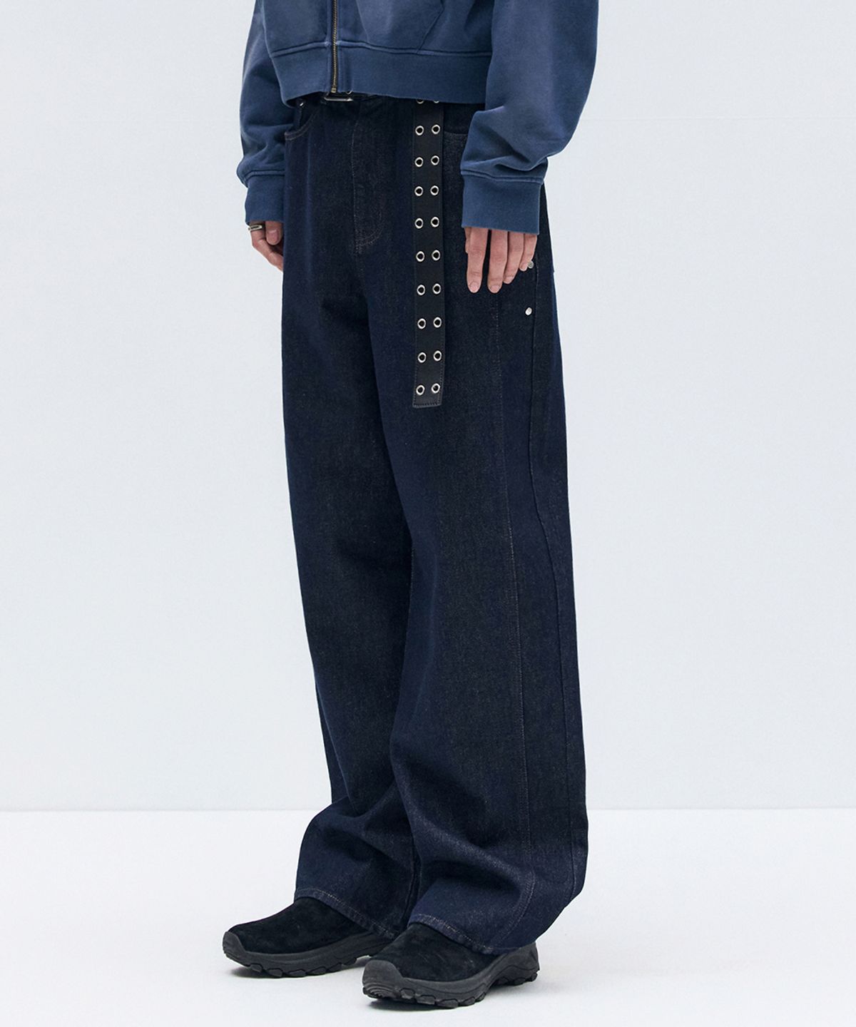 메종미네드(MAISON MINED) LOW BAGGY PANTS INDIGO
