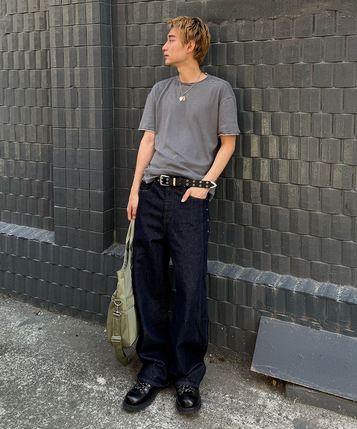 메종미네드(MAISON MINED) LOW BAGGY PANTS INDIGO