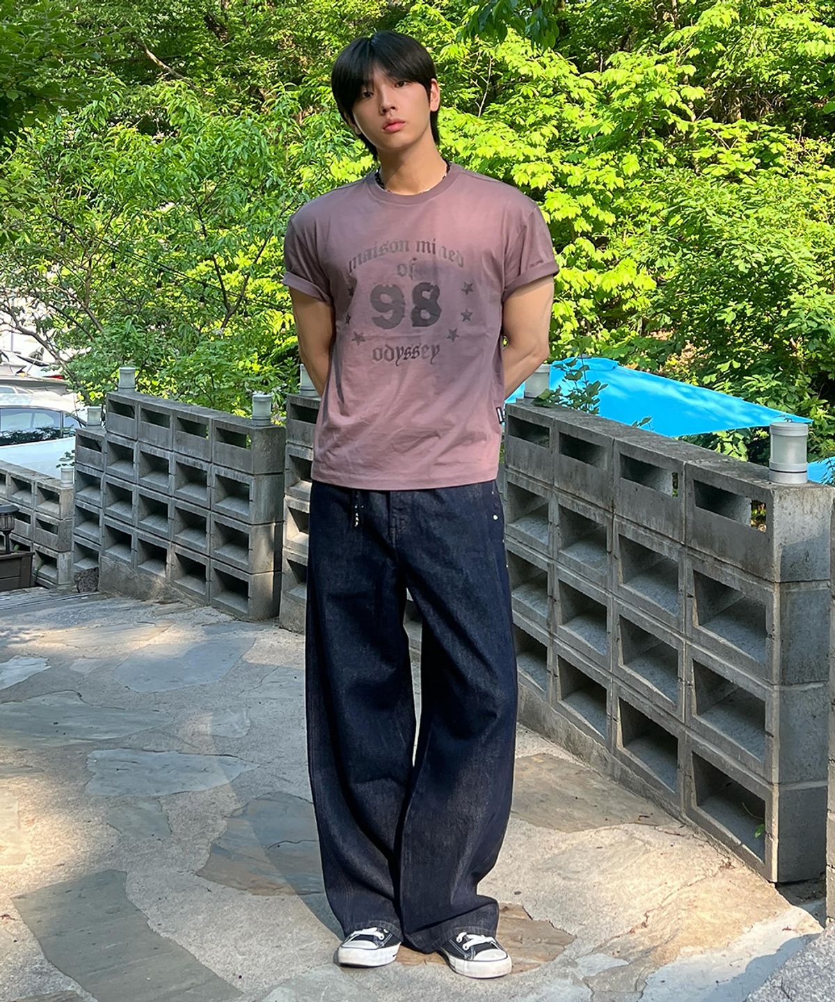 메종미네드(MAISON MINED) LOW BAGGY PANTS INDIGO