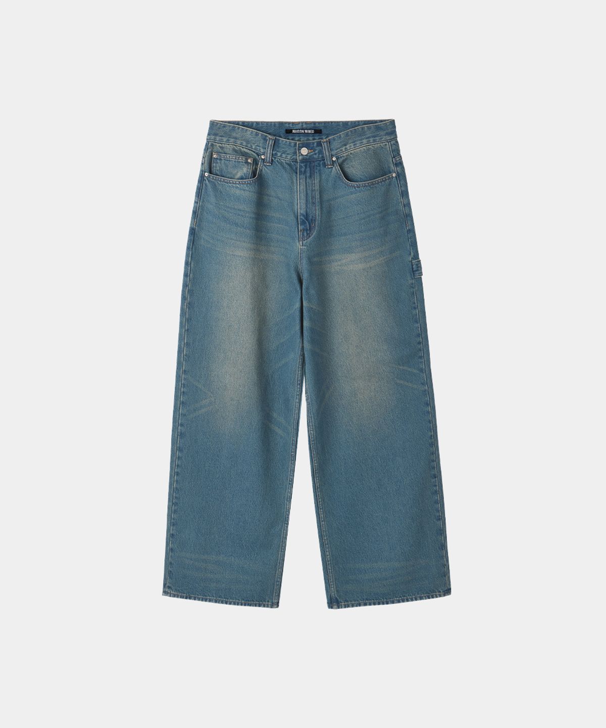 메종미네드(MAISON MINED) BACK-POINT DENIM PANTS MID BLUE