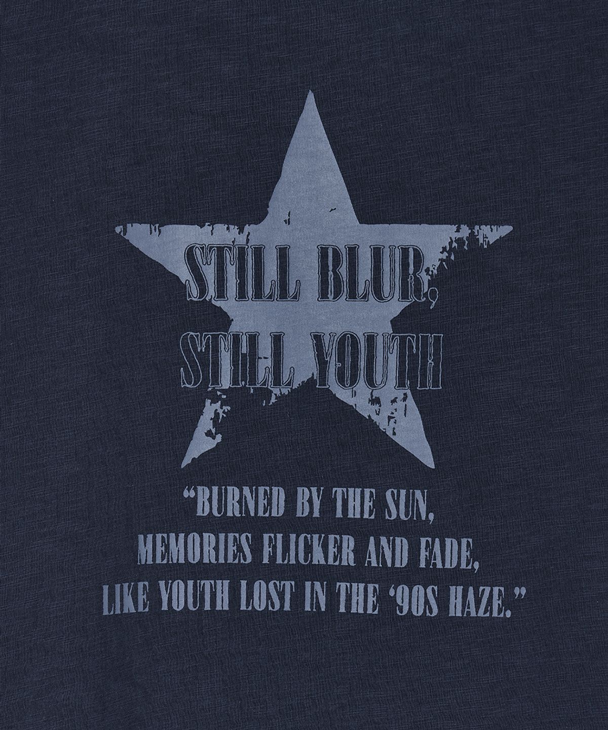 메종미네드(MAISON MINED) CRACKED STAR HALF T NAVY